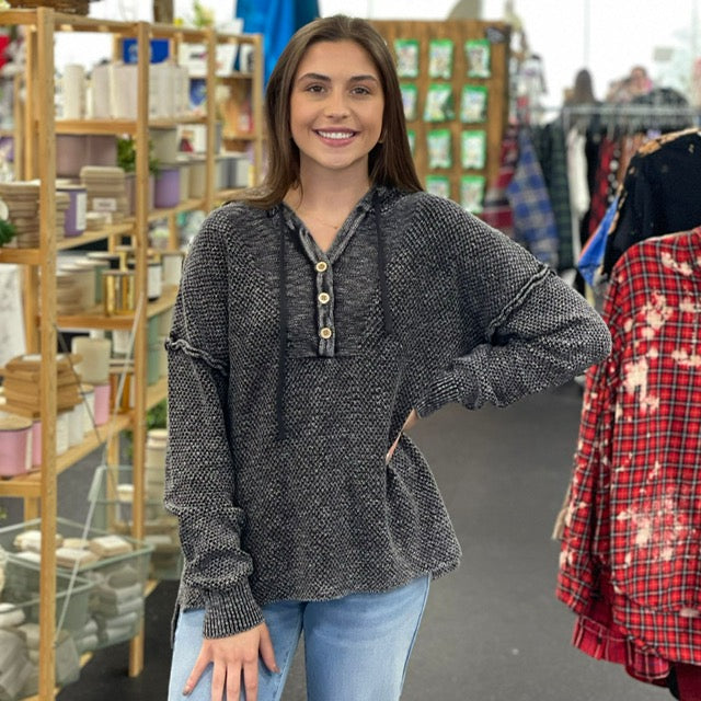 Keeping Toasty Henley Hoodie 8799