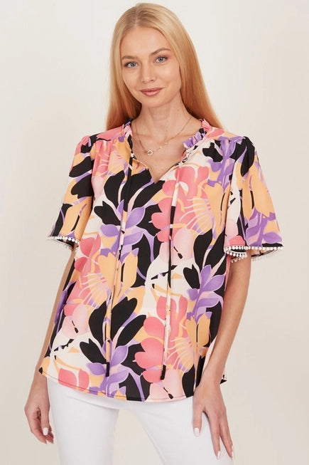 Palm Springs Floral Top 8807