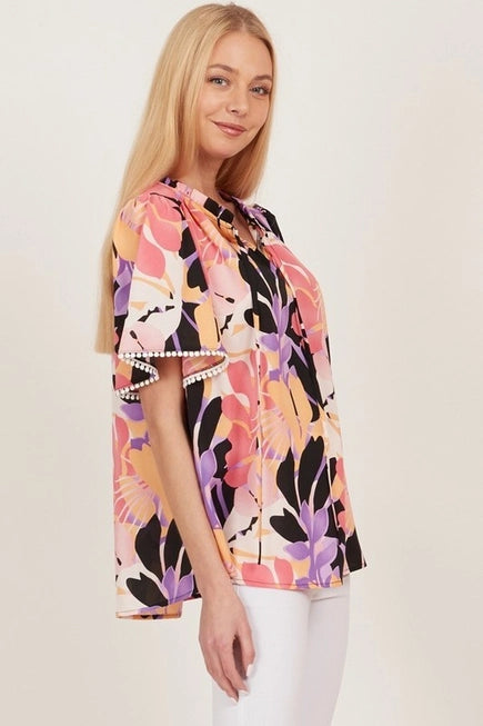 Palm Springs Floral Top 8807