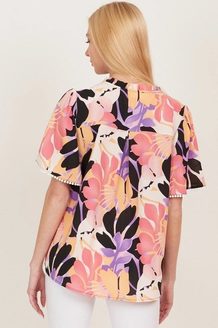 Palm Springs Floral Top 8807