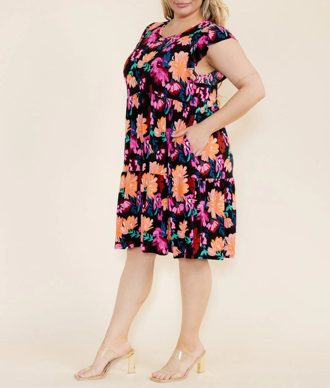 Meadowland Curvy Floral Dress 8839