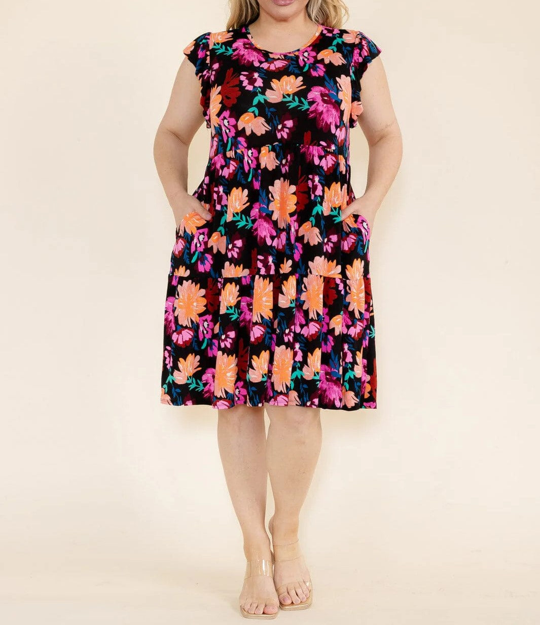 Meadowland Curvy Floral Dress 8839