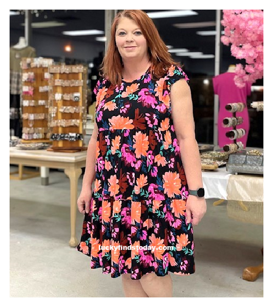 Meadowland Curvy Floral Dress 8839