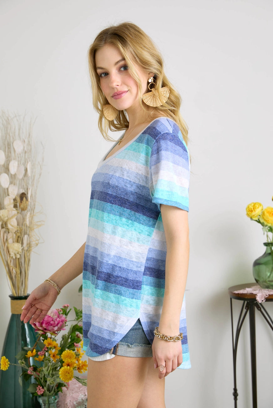 Cute Ombre Stripe Top 8843