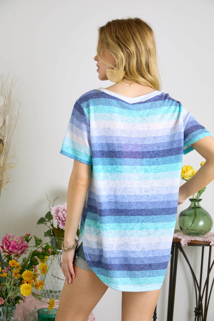 Cute Ombre Stripe Top 8843