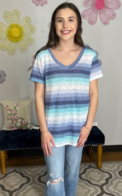 Cute Ombre Stripe Top 8843