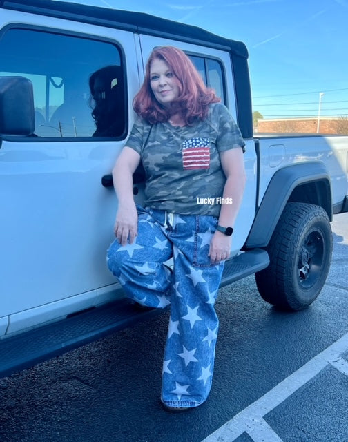 Graceful Star Denim Jeans D1497