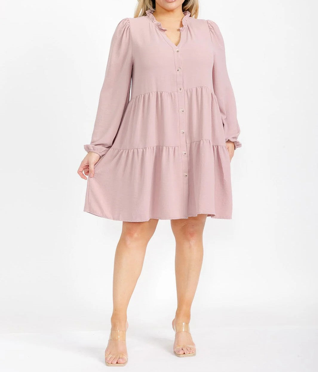 Rosy Curvy Pockets Dress 8871