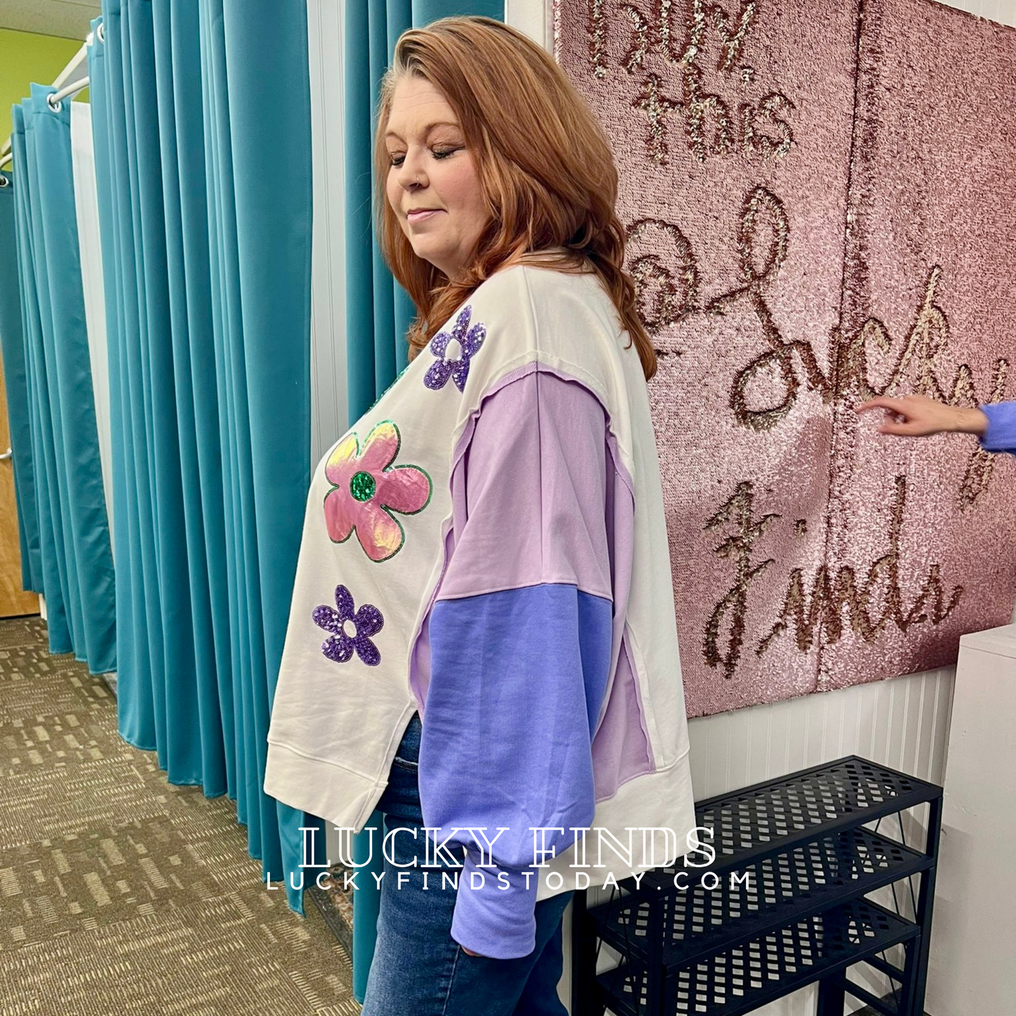 Blooming Sequin Flower Top 9026