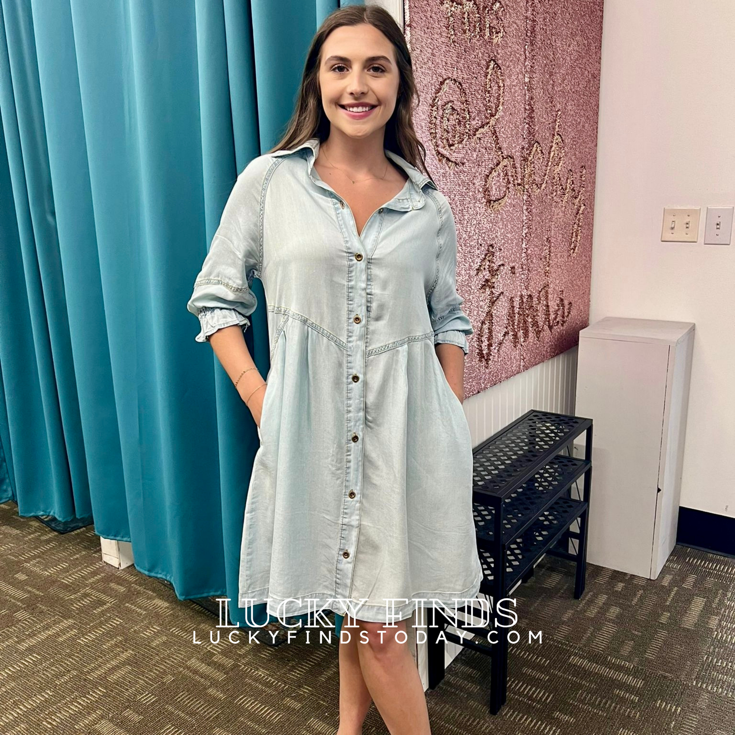 Vintage Chambray Denim Dress 9034