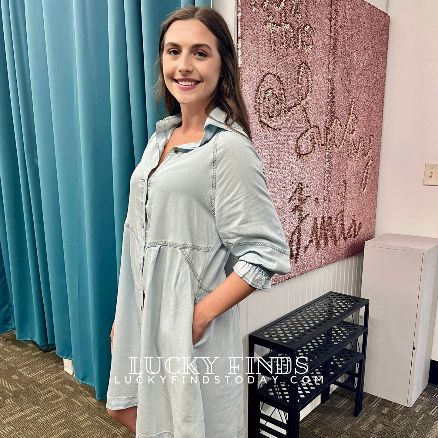 Vintage Chambray Denim Dress 9034