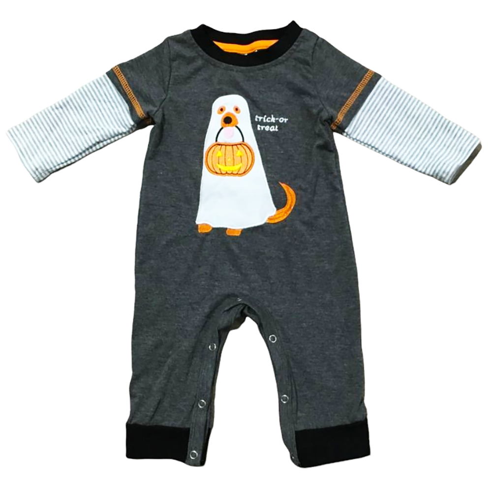 K107 Halloween Ghost Dog Baby Toddler Boys Romper