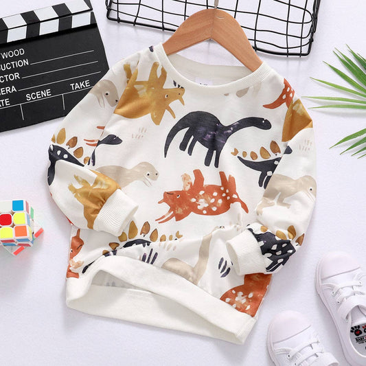K125 Boy Cartoon Dinosaur Sweatshirt