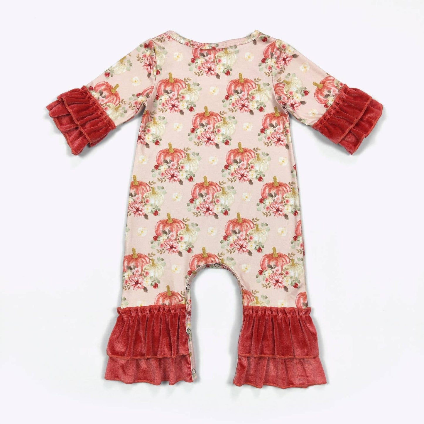 K165 Blush Harvest Pumpkin Baby Romper