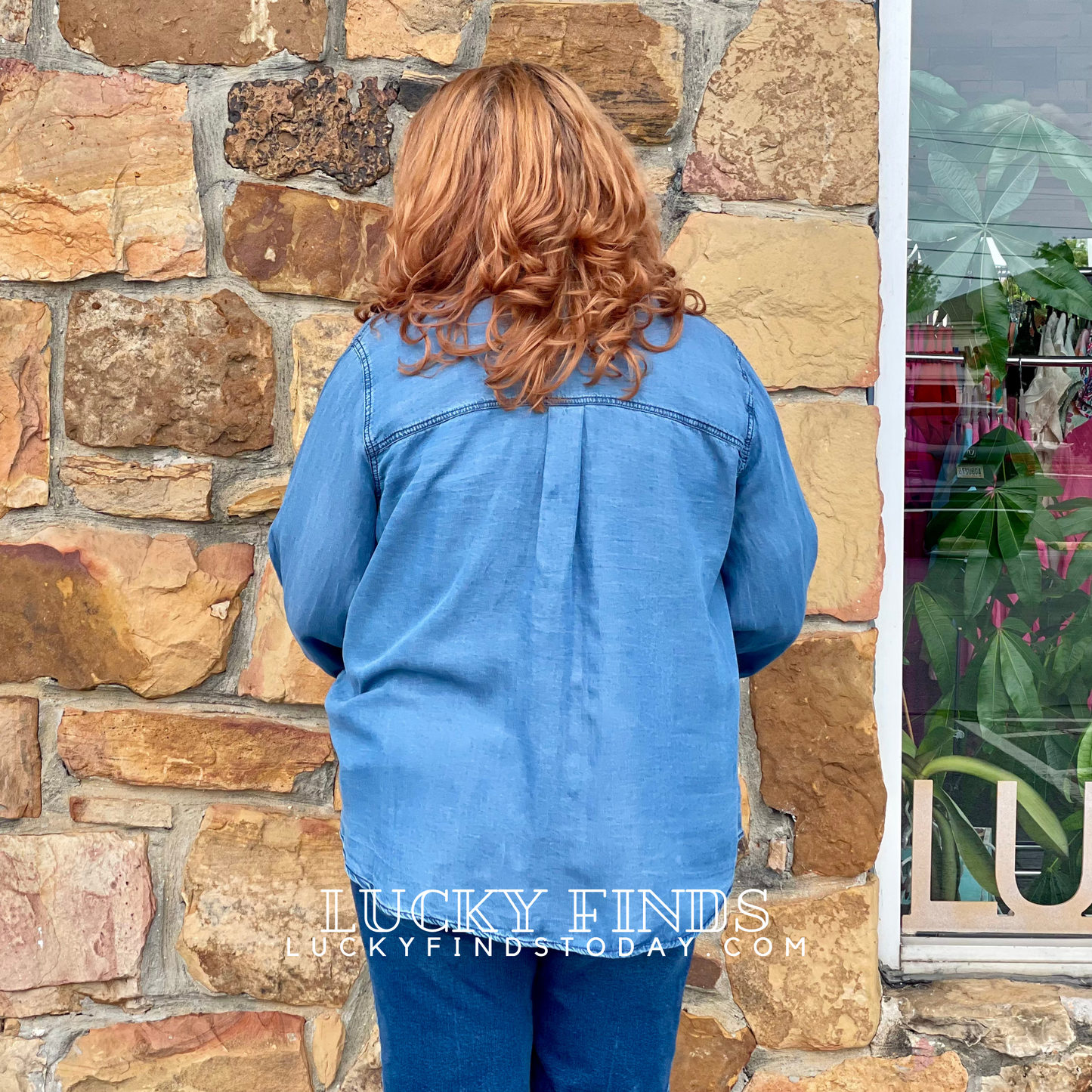 Love Me Now Chambray Top A224