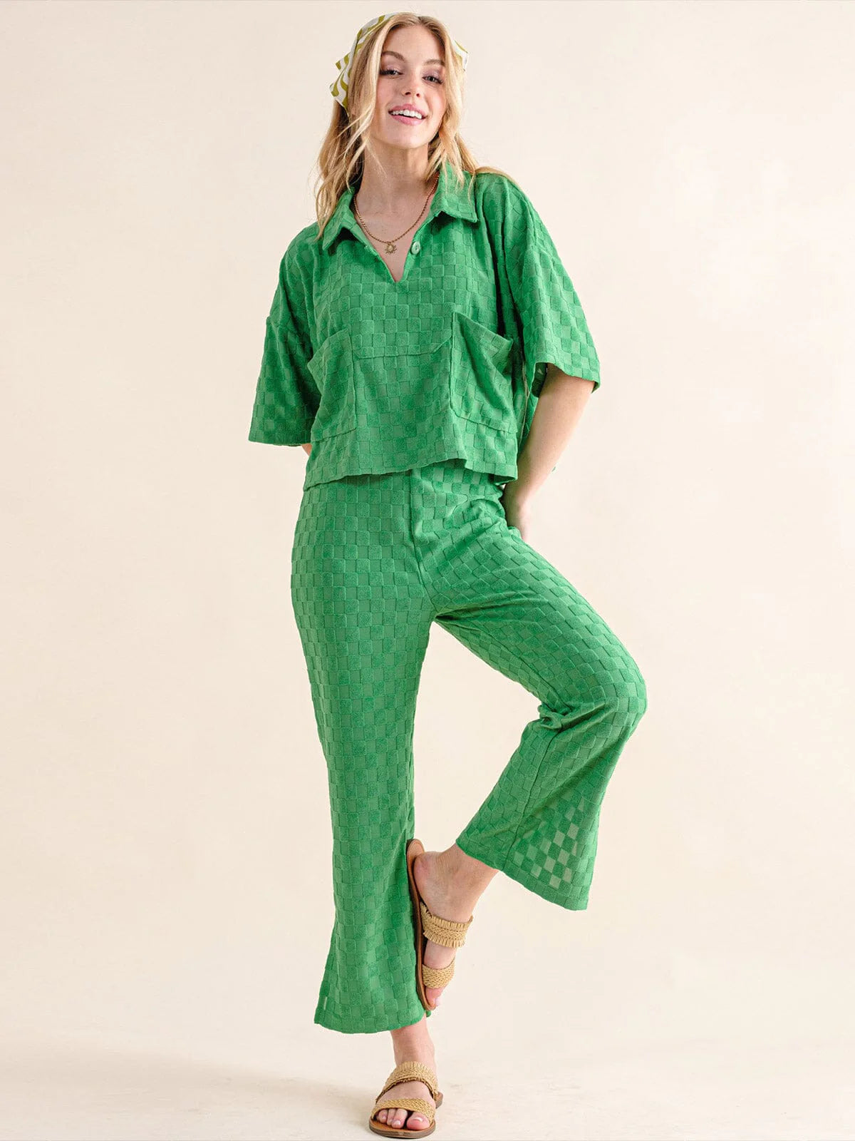 Young & Cute Checker Pants Set A227