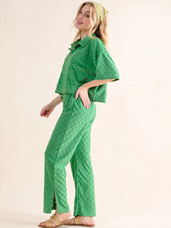 Young & Cute Checker Pants Set A227