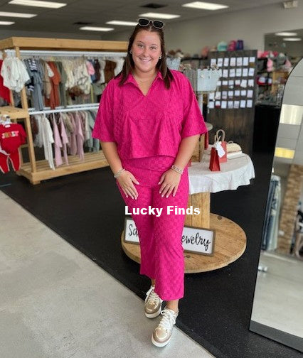 Young & Cute Checker Pants Set A227 Final Sale