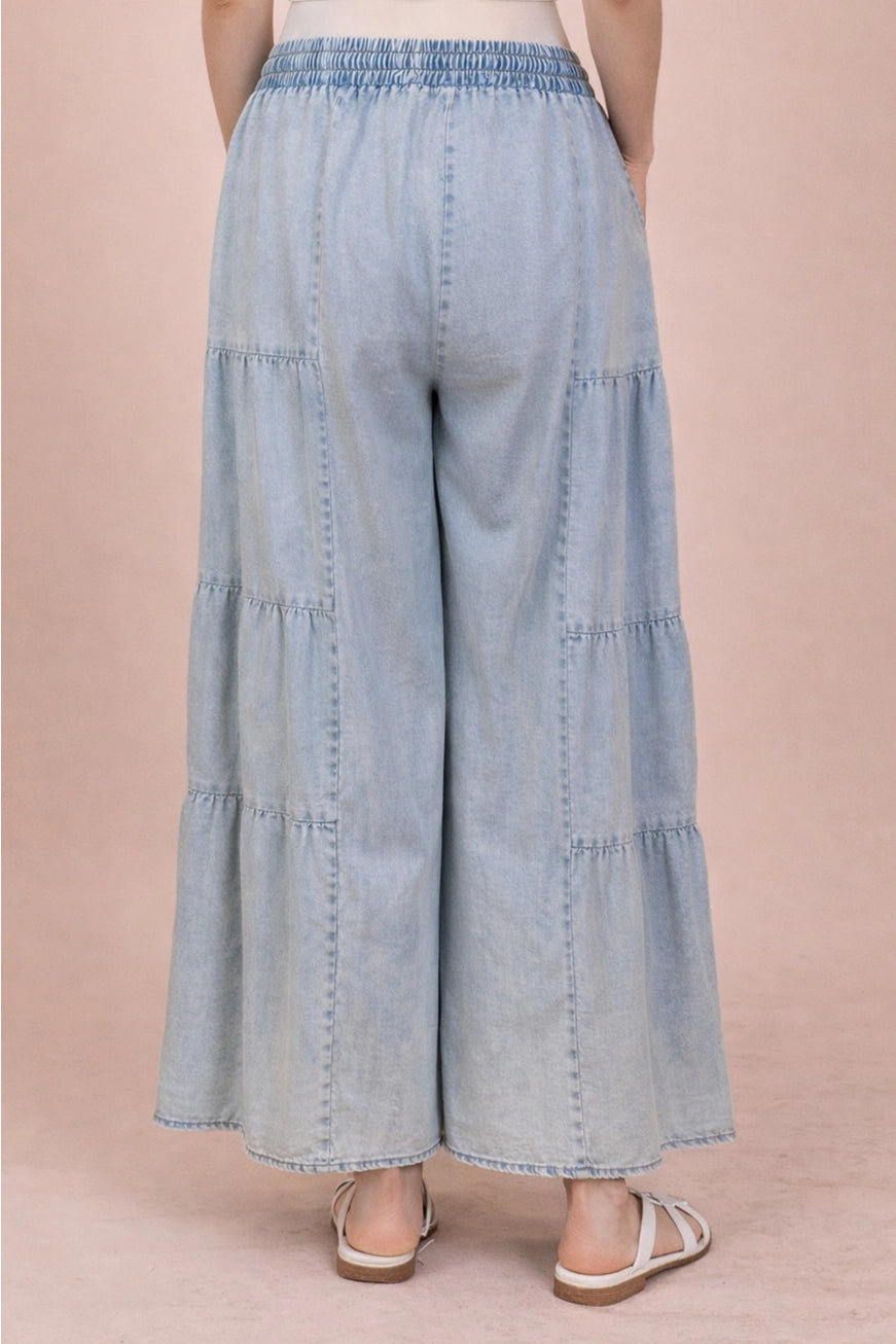 My Chambray Wide Leg Pants A261