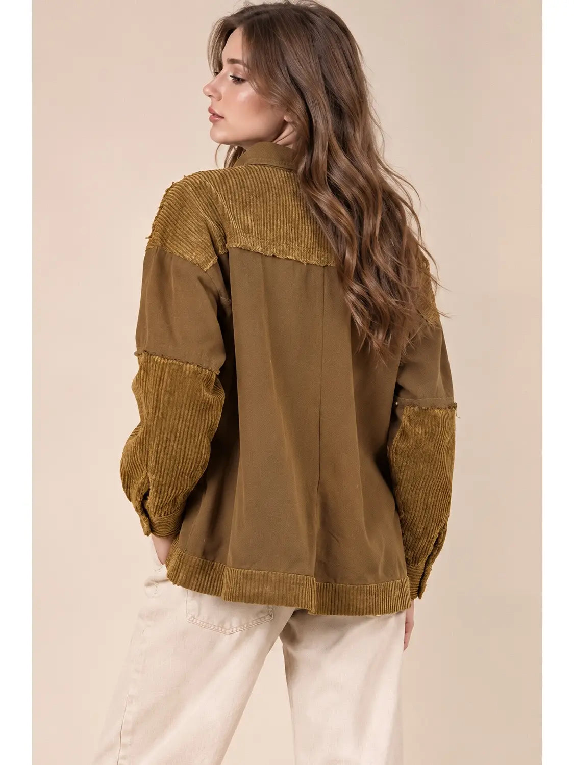 Loving Washed Corduroy Shacket A378