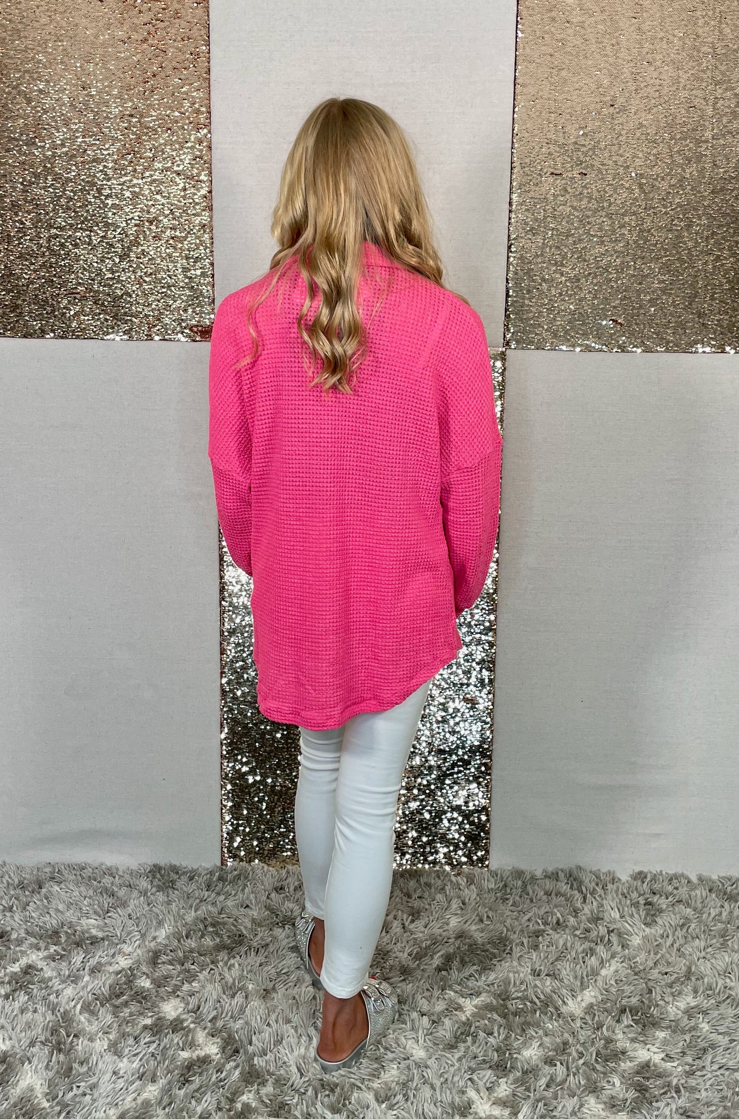 Magic Waffle Knit Shacket D1092