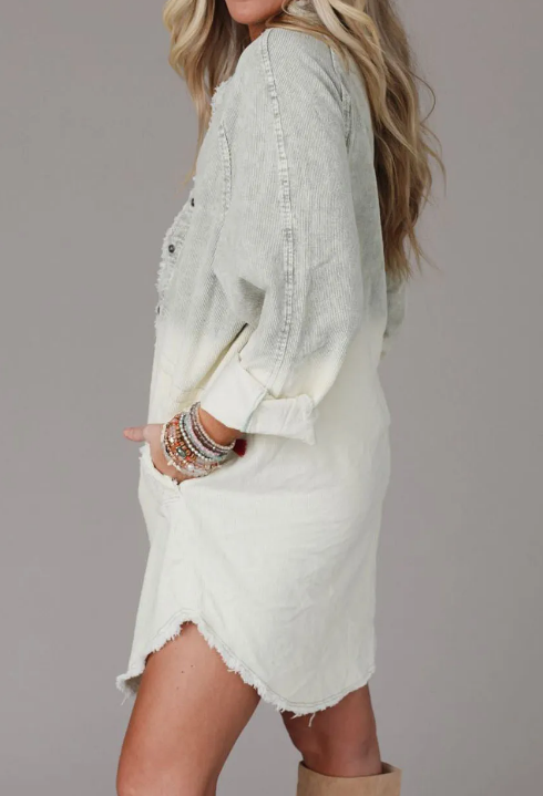 Fancy Denim Inspired Dress D1099