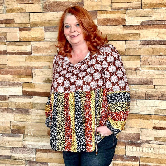 Stylish Boho Curvy Top D1133 Final sale