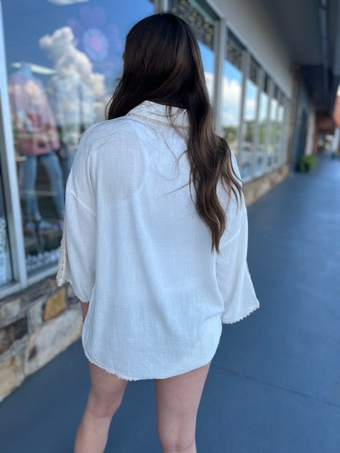 Primerose Linen Blend Top D1301