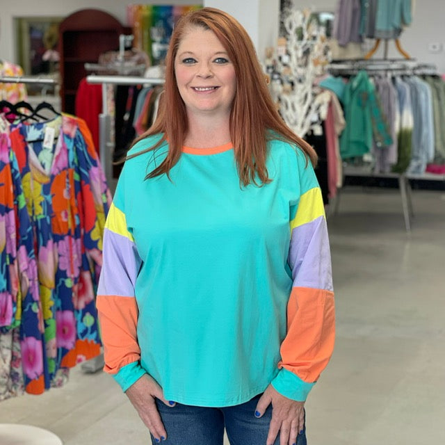 Catch Me Colorblock Top D1349