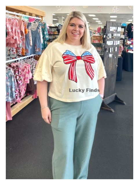 Sweet Stars & Stripes Bow Top D1507 Final Sale
