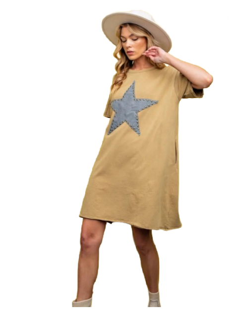 Love My Star Patch Dress D1517