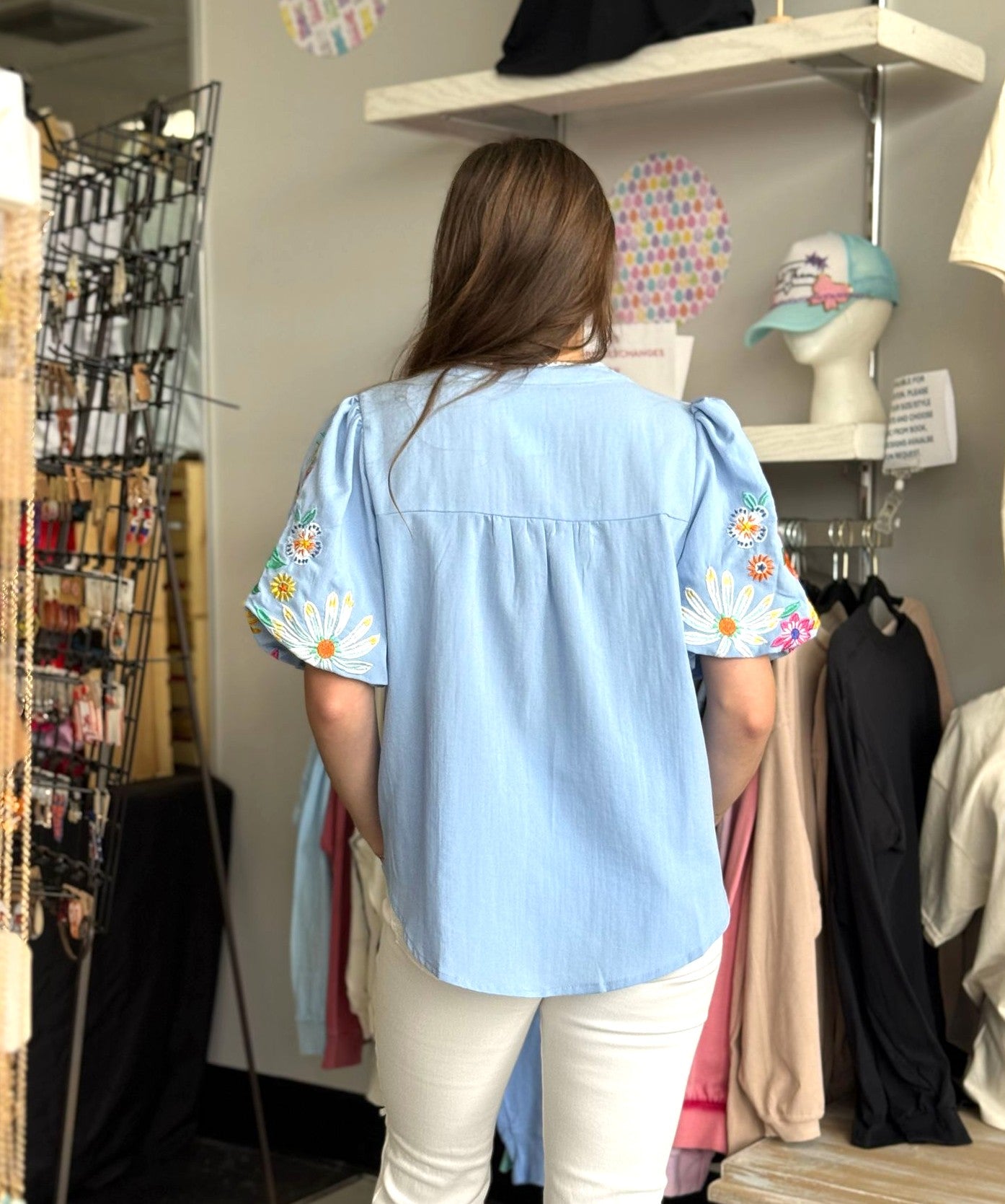 Wish Me Well Embroidery Top D1528