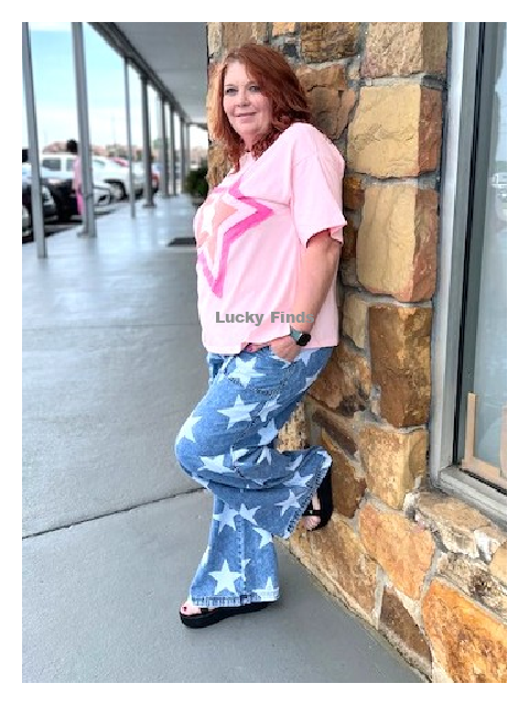 Multi Stars Patch Curvy Top D1560