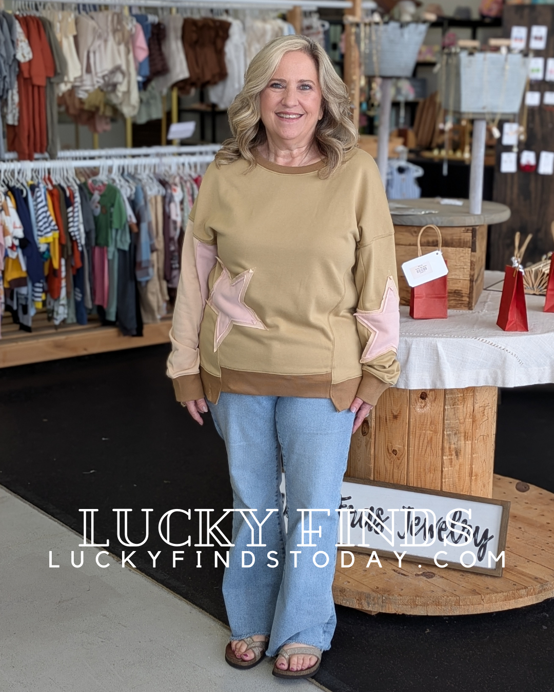 Lucky Star Patch Top D1606