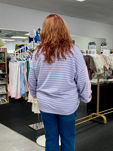 Madi Oversized Stripe Top D1615