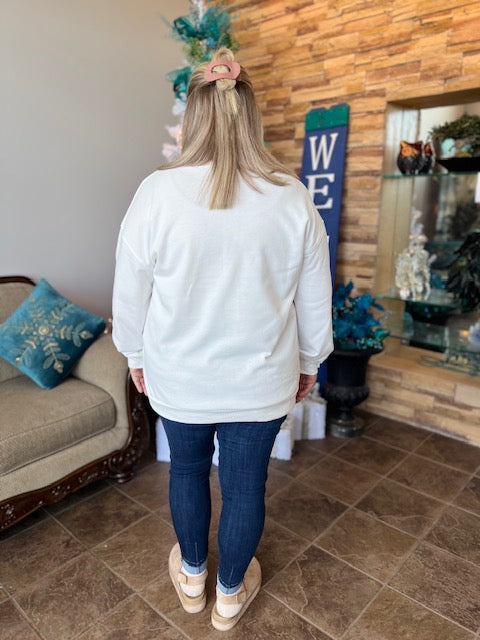 Christmas Tree Pearl Patched Top D1608