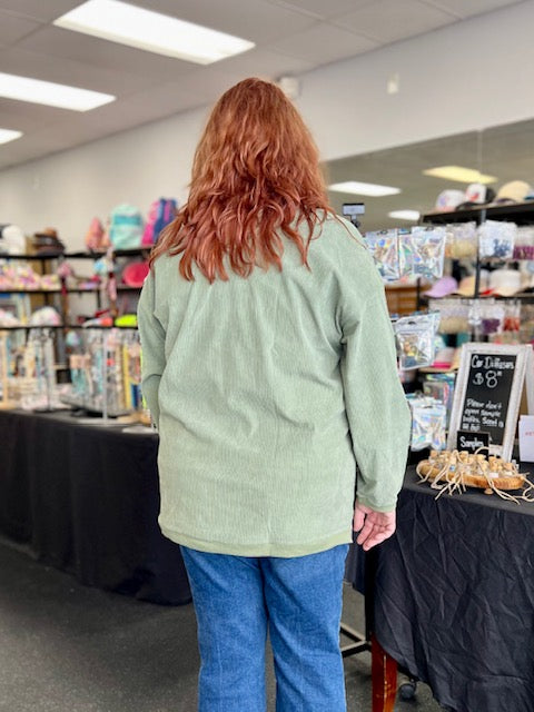 Santa Sequin Patch Top D1619