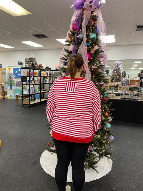 Nutcracker Sequin Striped Top D1636