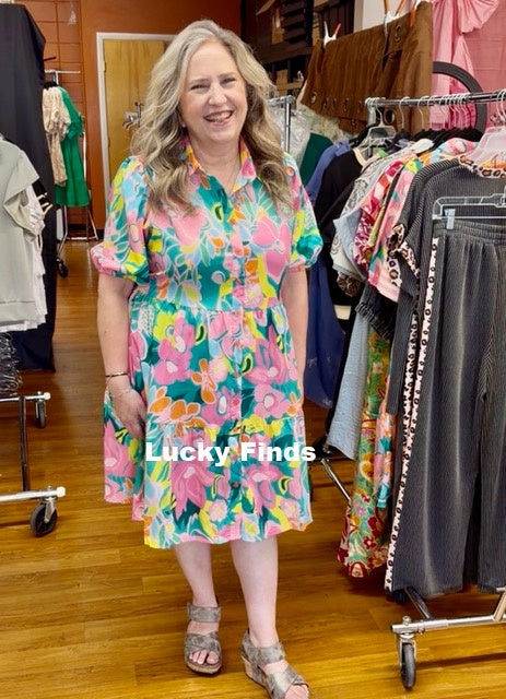 Summer Vibe Babydoll Dress D1686 L/XL / Teal