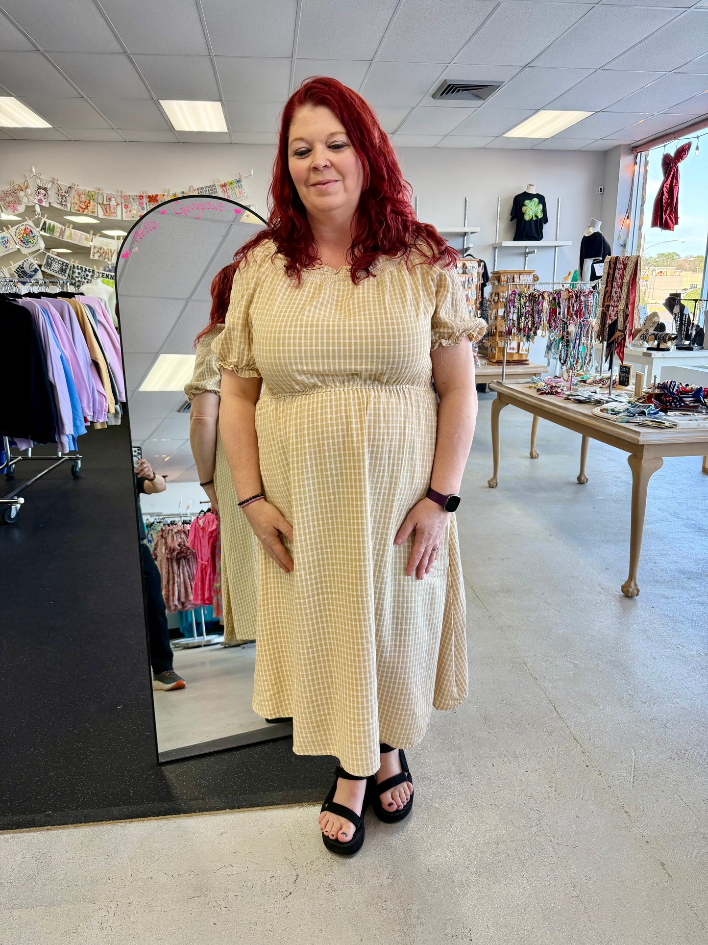 Curvy Girl Plaid Maxi Dress W340