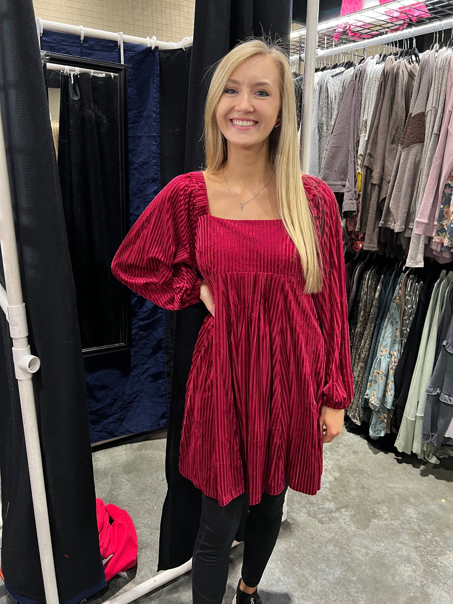 Sweet Velvet Dress D1157