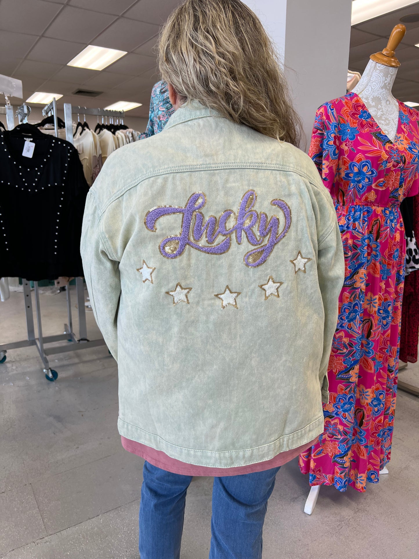 Lucky Patch Sequin Jacket 8626 Final Sale