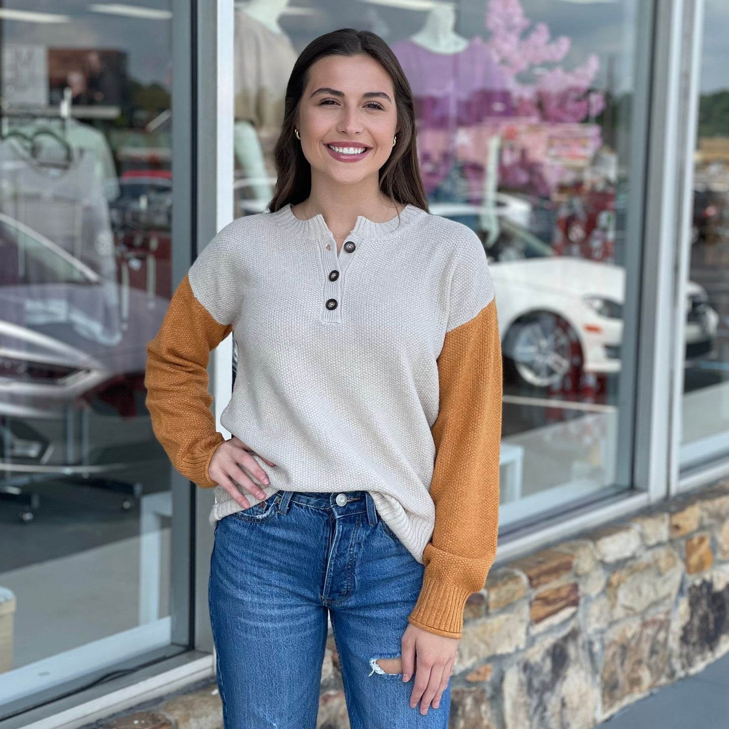 Hopeful Colorblock Sweater Top 8671