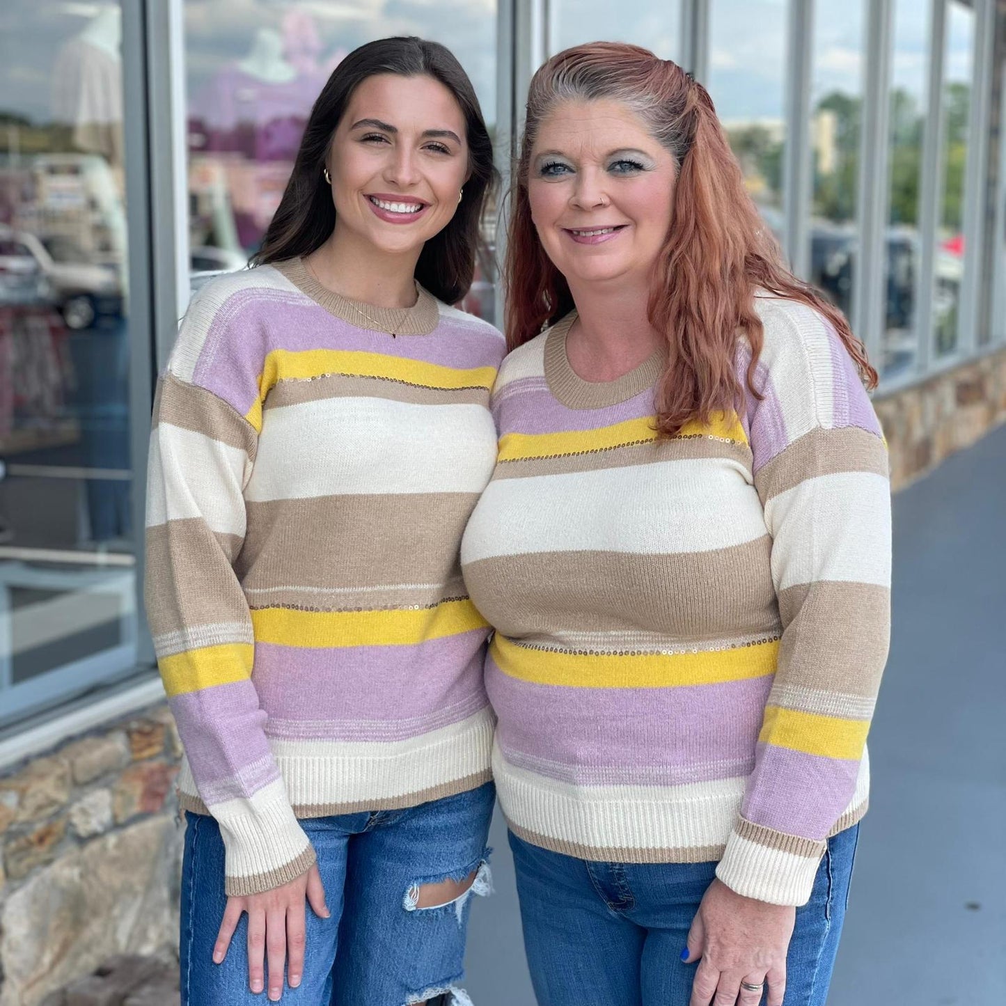 Darling Colorblock Sequin Sweater 8672