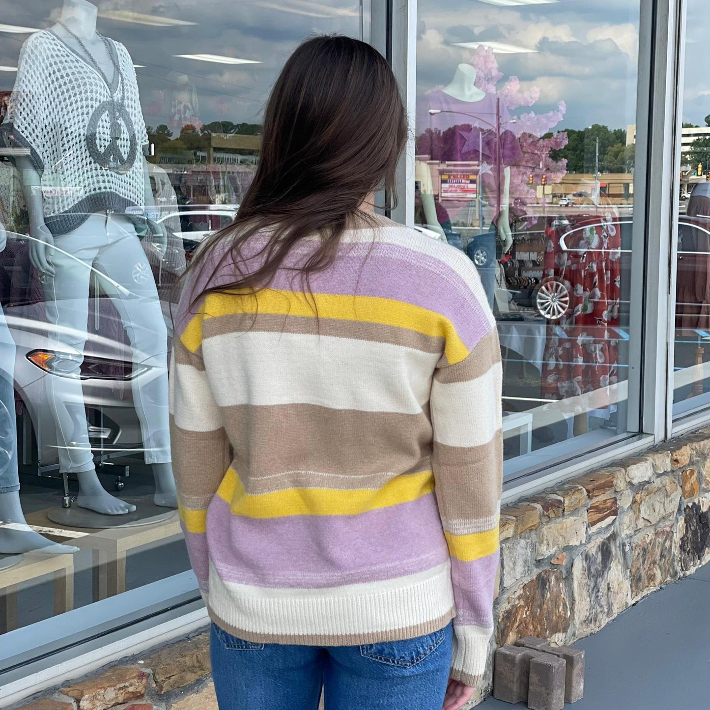 Darling Colorblock Sequin Sweater 8672