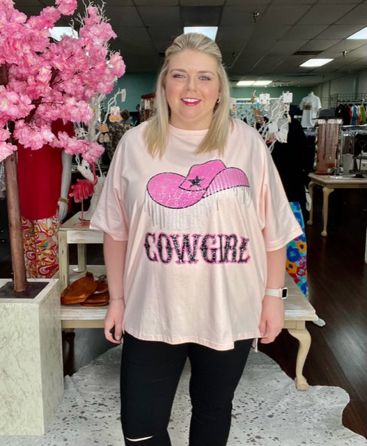 Cute Cowgirl Sequin Top D1026