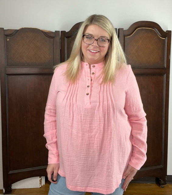 Crinkle Waffle Knit Top D817