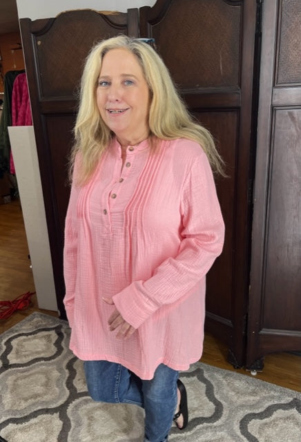 Crinkle Waffle Knit Top D817