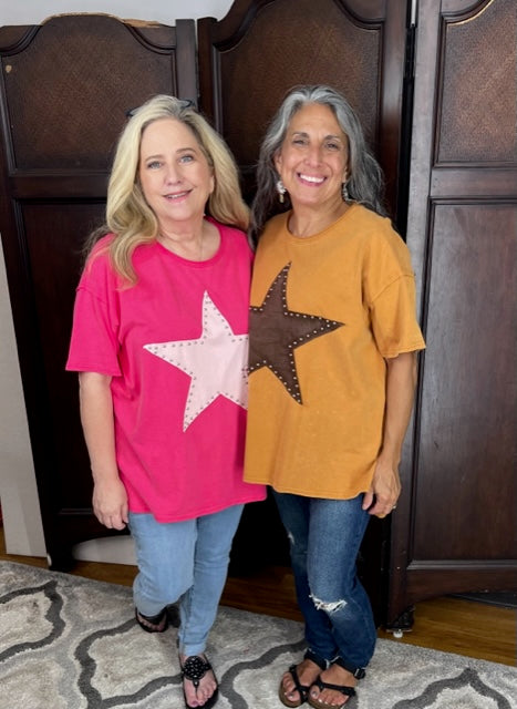 Cute Suede Star Top 7935