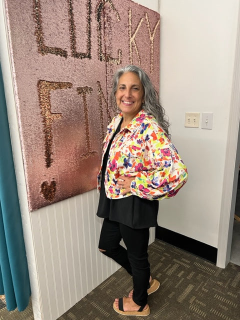 Fun Floral Corduroy Jacket 8191